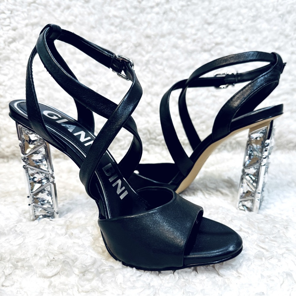 Gianni Bini Black Heels with Silver Accents